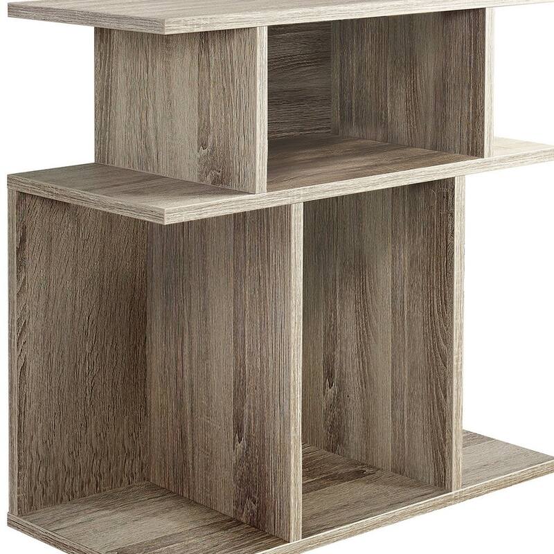 24" Rectangular Wood End Table with Six Open Shelves Perfect for Living Room or Office - 23.75”H x 11.75”W x 23.75”D