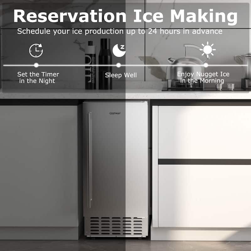 Costway Under Counter Nugget Ice Maker with Self-Cleaning 80 lbs/Day - See Details