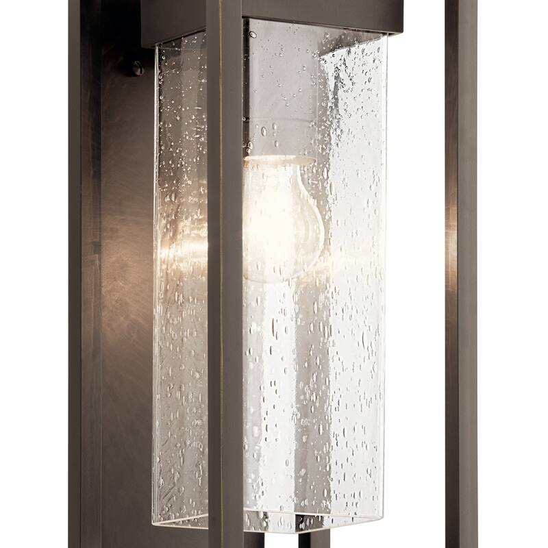 Kichler Mercer 16 inch 1 Light Outdoor Wall Light with Clear Seeded Glass in Olde Bronze