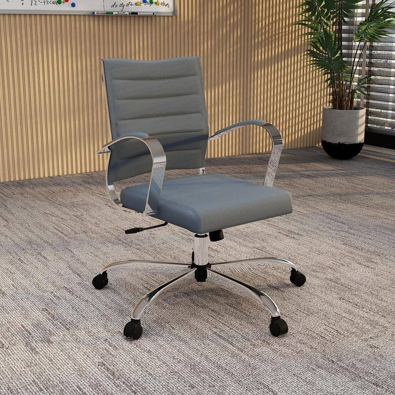 Benmar Ergonomic Mesh Office Chair with Adjustable Height, Tilt, Swivel, Stainless Steel Frame, Lumbar Support & Smooth Casters