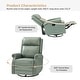 preview thumbnail 19 of 34, Alina Modern 20''w Genuine Leather Swivel Rocker Nursery Manual Recliner Chair with Rolled Arms by HULALA HOME