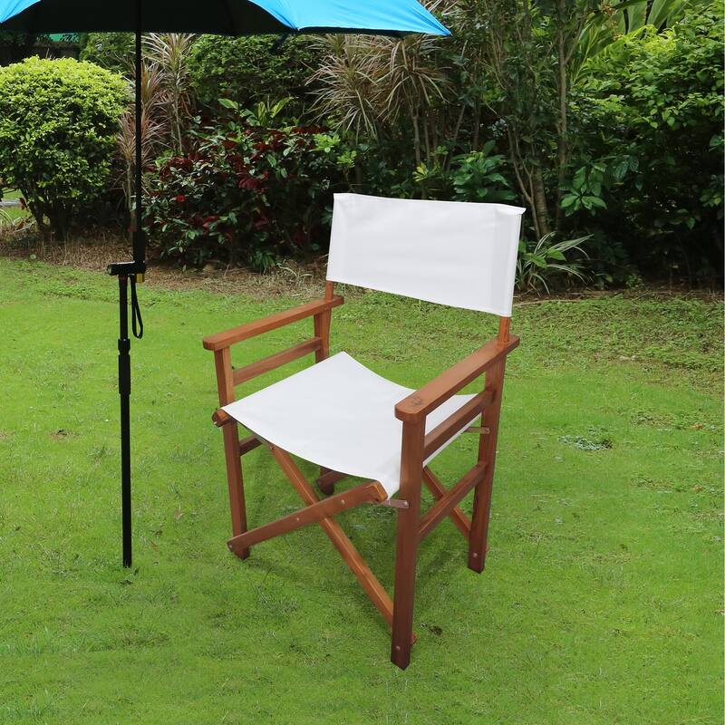 Set of 2 Wooden Canvas Folding Chairs