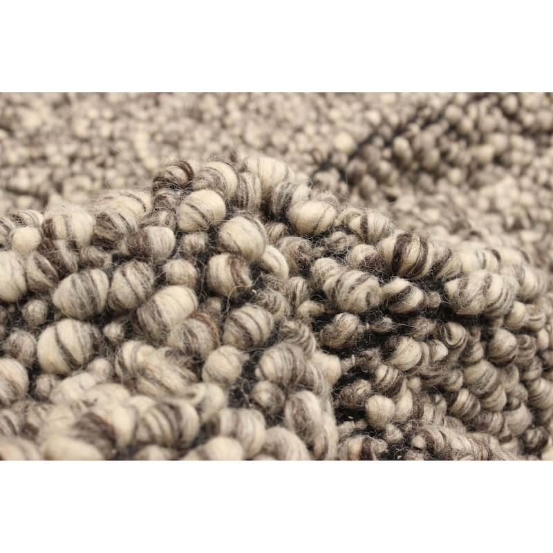 ECARPETGALLERY Braid weave Sienna Dark Brown Wool Rug - 5'3 x 7'6