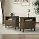 preview thumbnail 8 of 8, HULALA HOME Kamilo Transitional 28''W 2-Drawers End Table with Built-in Charging Station and Solid Wood Legs Set of 2