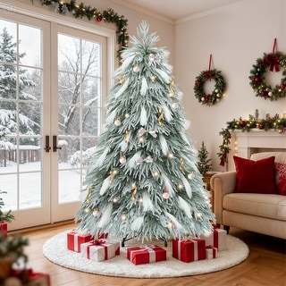 6.5ft Pre-Lit Artificial Spruce Christmas Tree