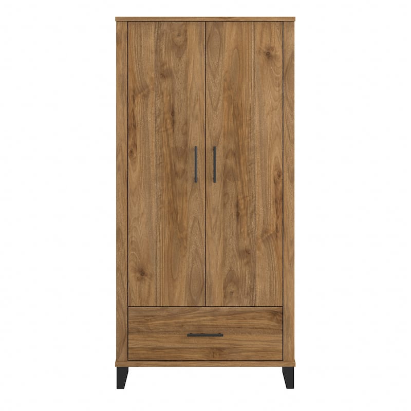 Somerset Tall Entryway Cabinet with Doors and Drawer by Bush Furniture