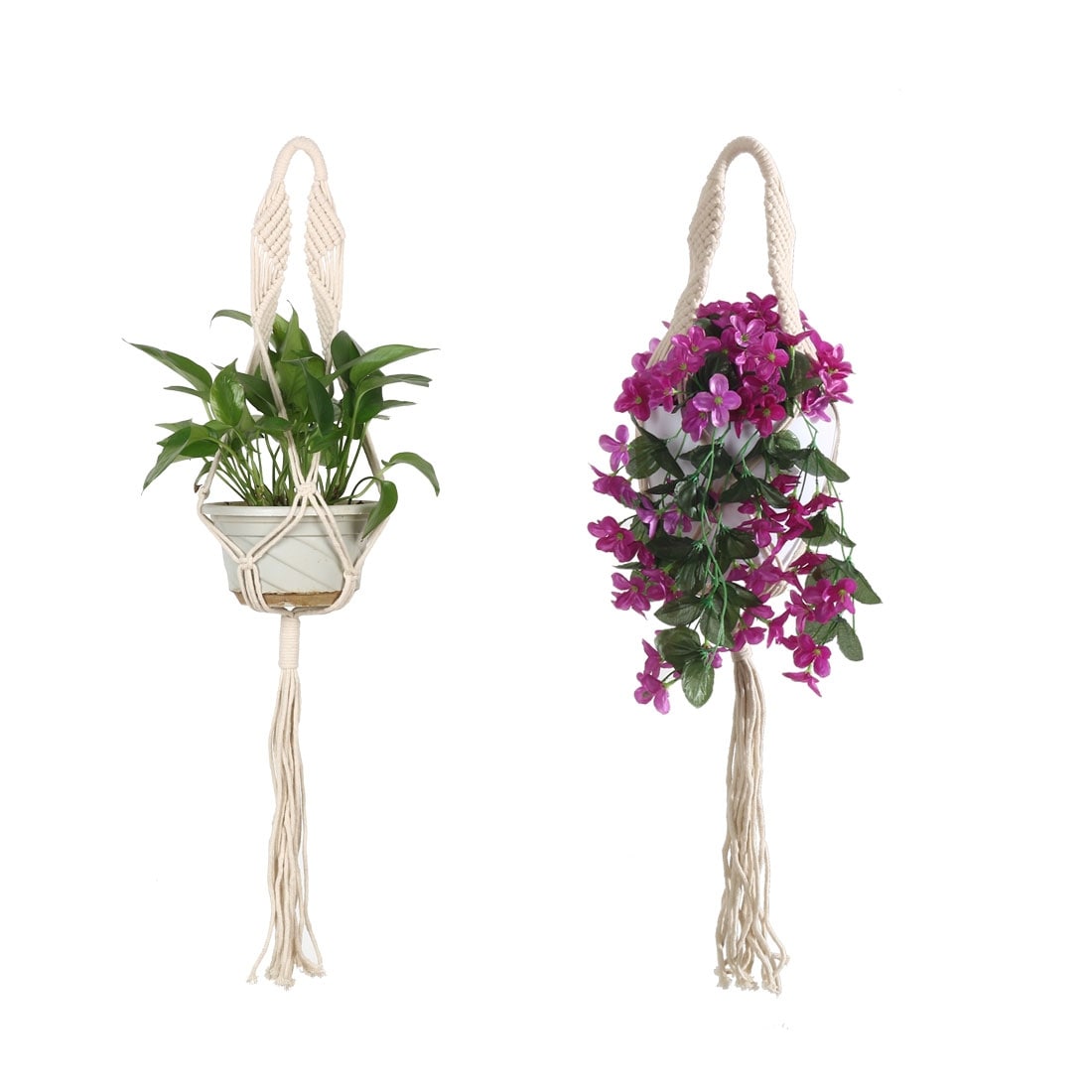 Shop Indoor Outdoor Macrame Handmade Wall Mounted Flower Pot Holder Plant Hanger Hanging Rope Basket 31 5 Inch