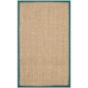 SAFAVIEH Natural Fiber Marina Basketweave Seagrass Rug - 2'6" x 4' - Natural/Light Blue