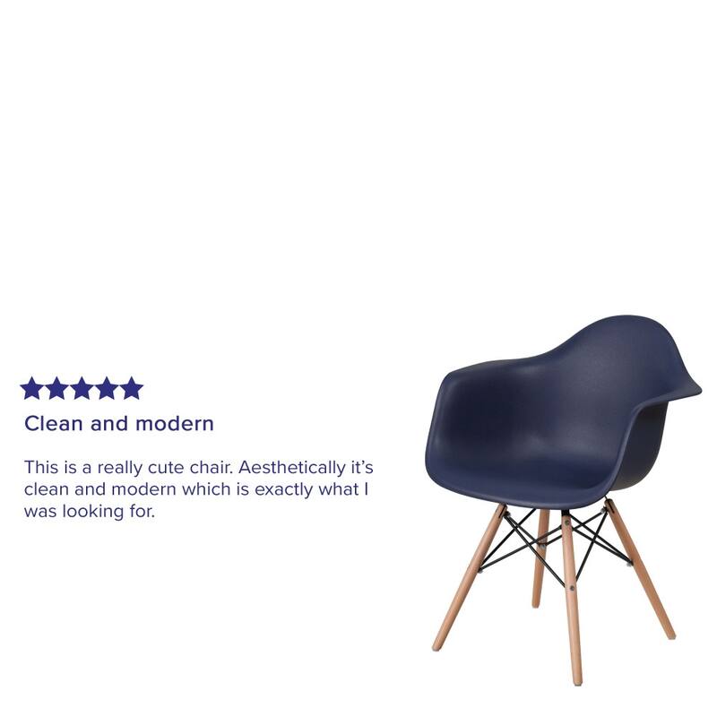 Plastic Chair with Arms and Wooden Legs