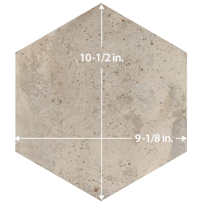 Merola Tile Archai Hex Mellow 9-1/8" x 10-1/2" Porcelain Floor and Wall Tile