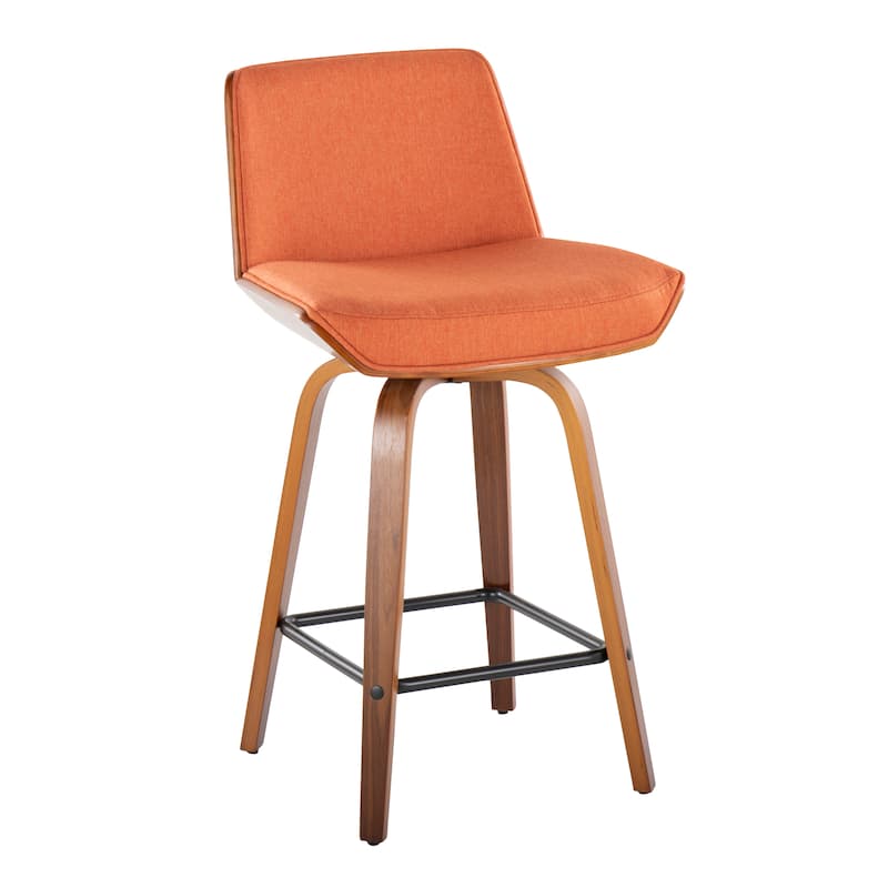 Carson Carrington Clemens 26" Fixed-Height Counter Stool with Bent Wood Legs & Square Footrest (Set of 2)