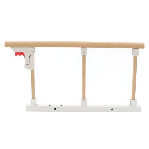 slide 2 of 6, Foldable Bed Rails for Elderly - Grab Bar Handrails for Assistance Wooden Grain