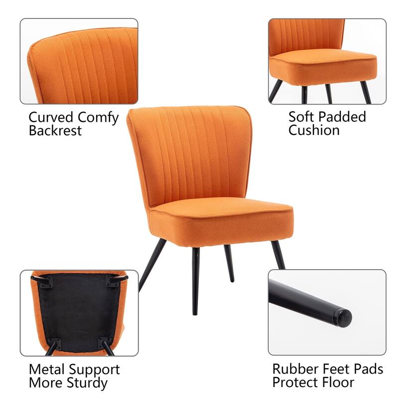 Armless Accent Chair Set of 2 , Living Room Chairs modern accent chairs for bedroom