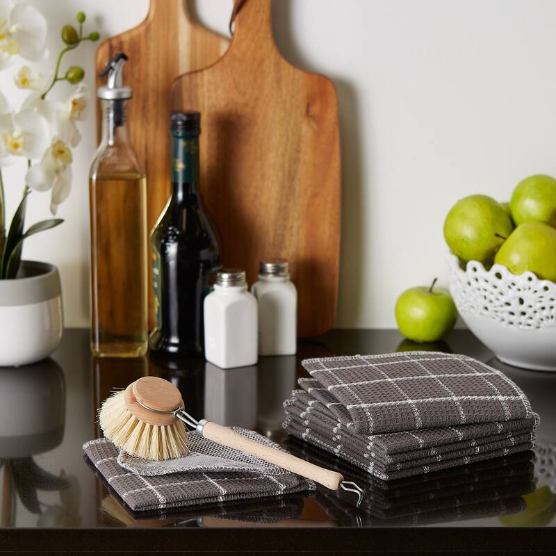 DII Black Buffalo Check Scrubber Dishcloth Set of 6