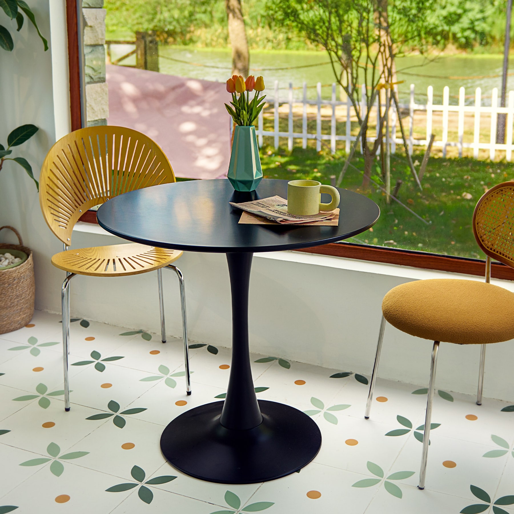 Mid century sales modern bistro table