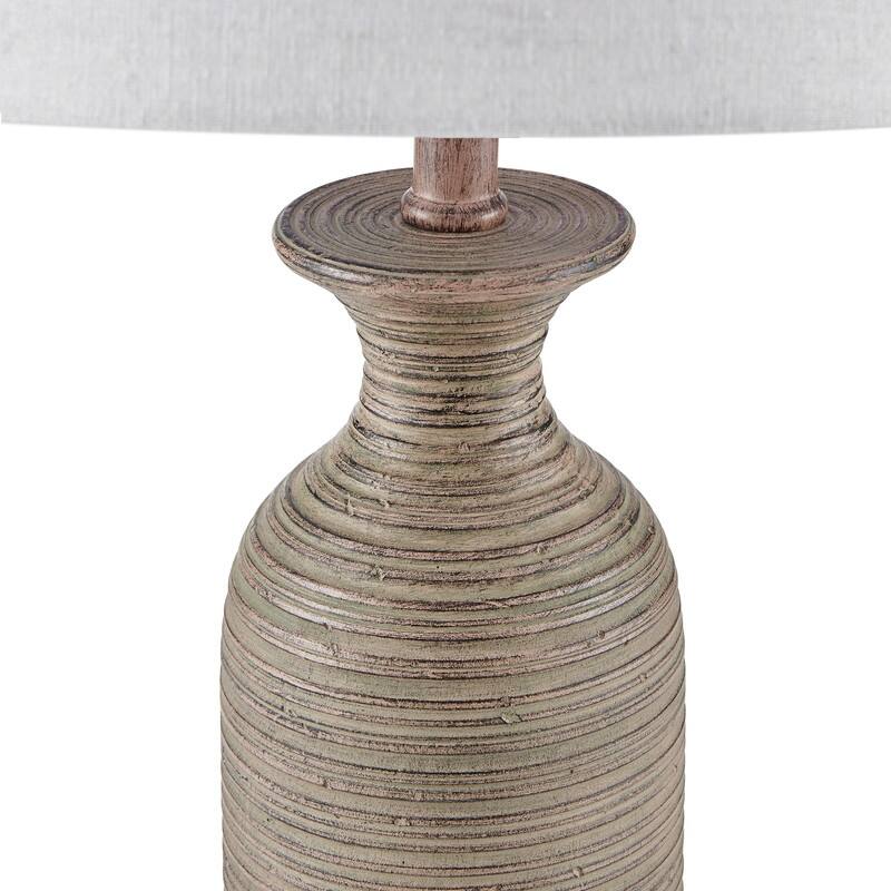 KAWOTI Farmhouse Resin Table Lamp with Drum Shade (Set of 2) - W12" x H23"