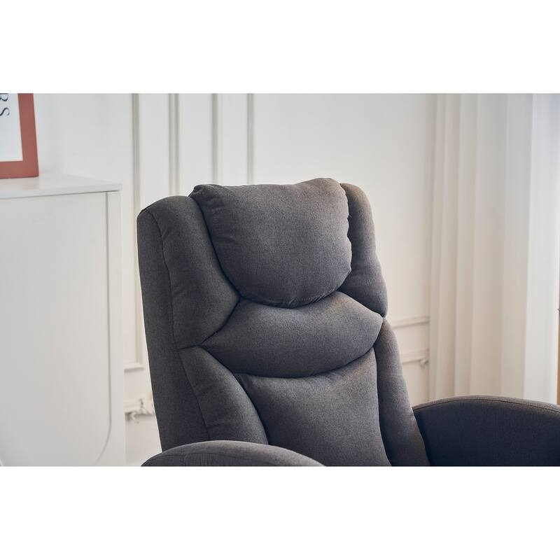 Fabric Upholstered Nursery Rocking Chair with Adjustable Footrest