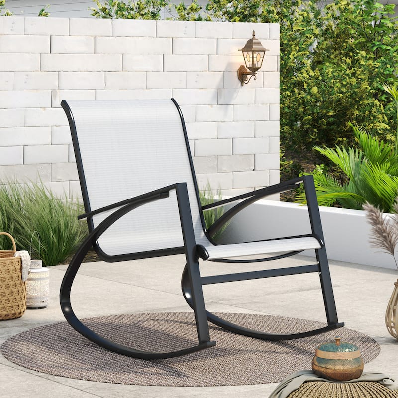 Corvus Antonio Outdoor Sling Fabric Rocking Chair
