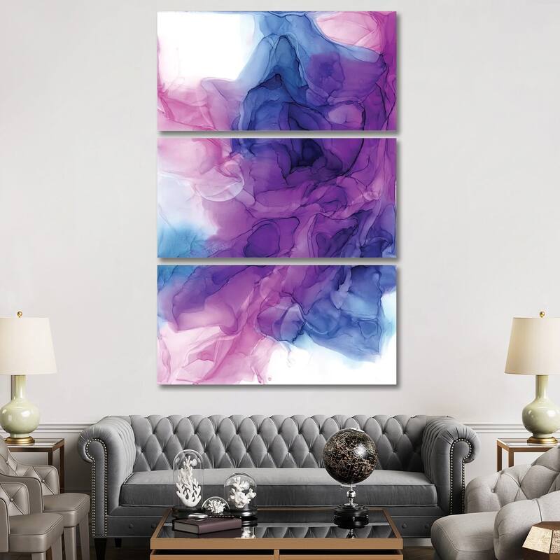 iCanvas "Purple Power III" by Elizabeth Karlson 3-Piece Canvas Wall Art Set