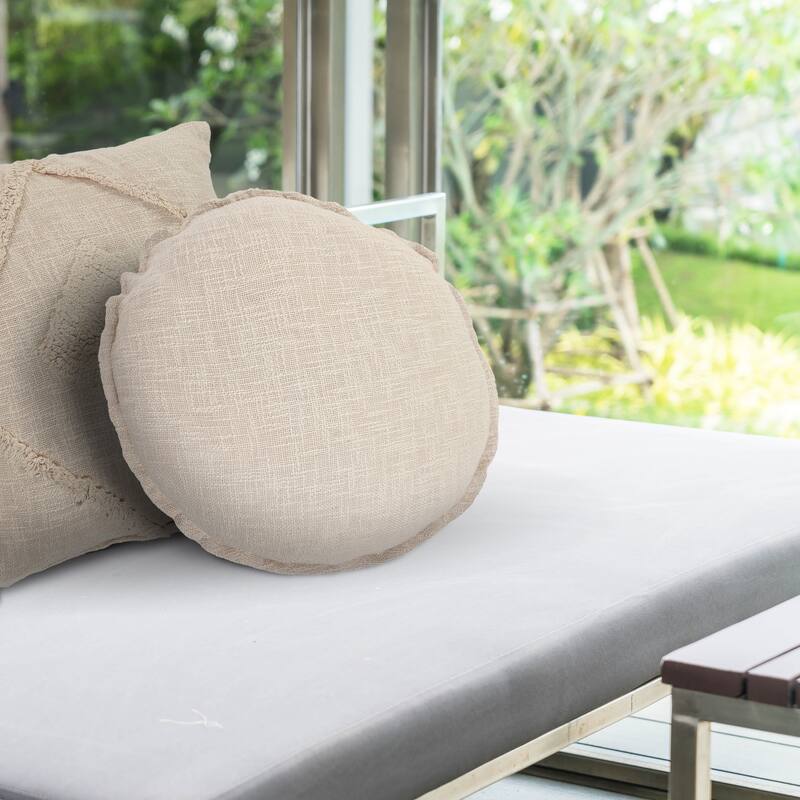 Sevita Solid Birch Round Throw Pillow