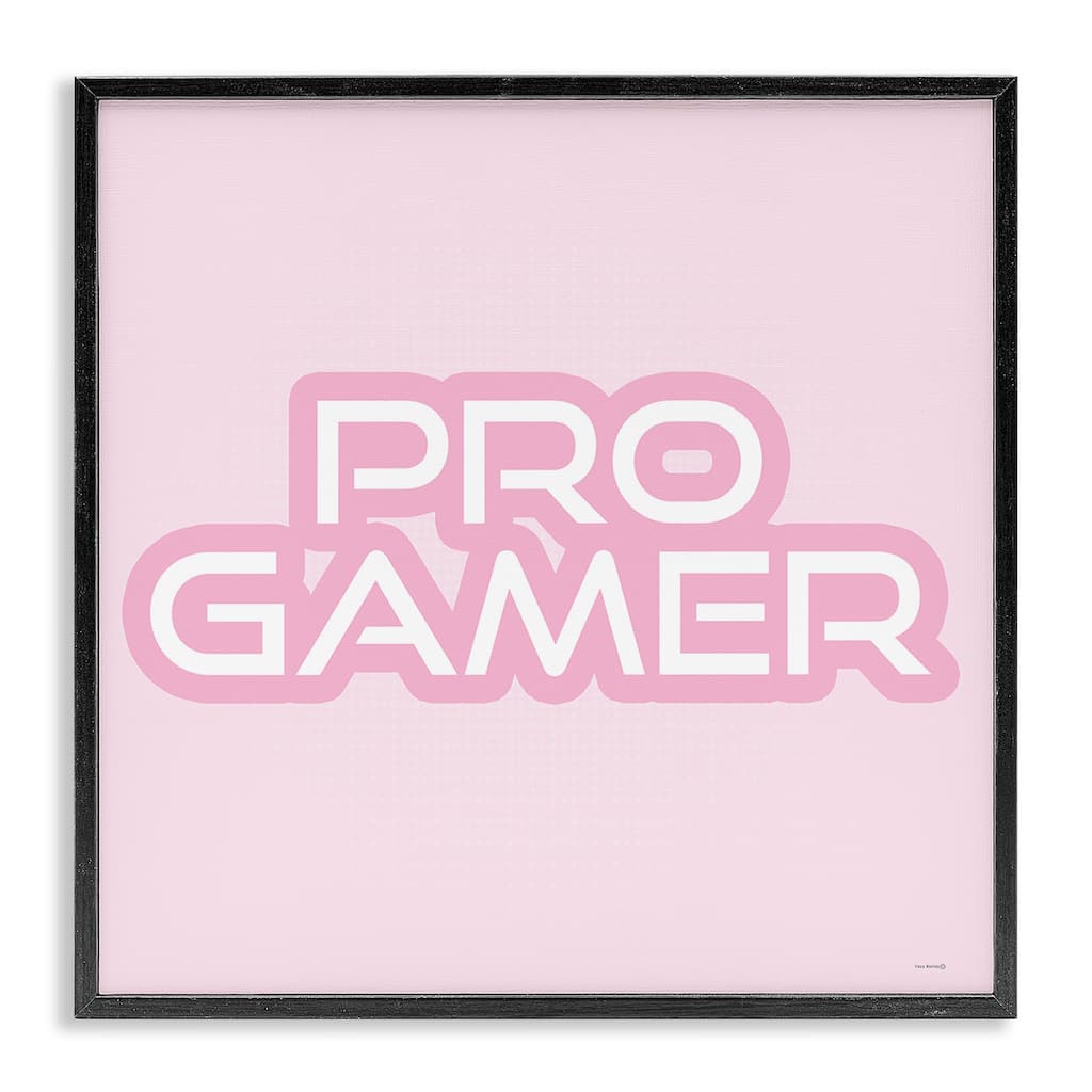 Stupell Pastel Pink Pro Gamer Framed Giclee Art Design By Yass Naffas Designs