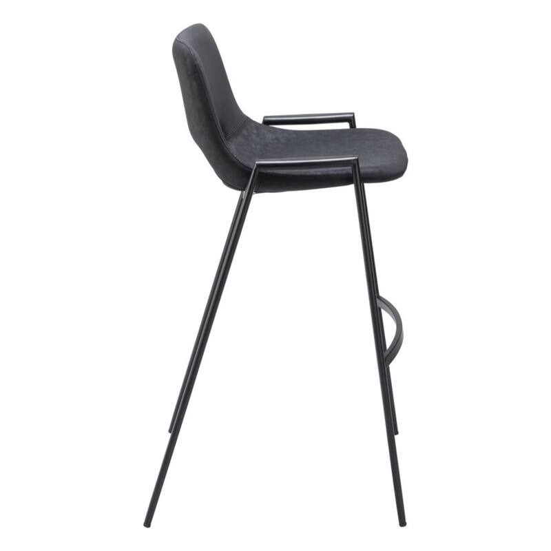Set of 2 Faux Leather Low Back Chairs with Steel Frame and Footrest
