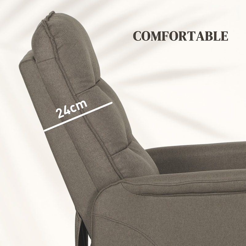 Power Lift Linen Fabric Recliner Chair with Remote Control and Electric Reclining Seat with Footrest