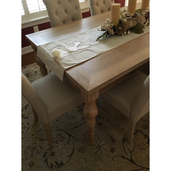 Habitanian Solid Wood Dining Table With 6 On Tufted Chairs Habitanian Solid Wood Dining Table With 6 On Tufted Chairs Free Shipping Today 14602680
