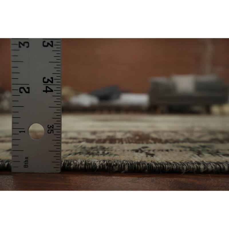 Hand Knotted Oriental 100% Wool Carpet Transitional Floral Beige & Ivories Anatolian Area Rug - 9' 1'' X 5' 4''