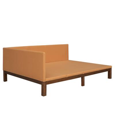 Full Size Linen-Yellow Upholstered Daybed/Sofa Bed Frame for Small Bedroom City Aprtment Dorm