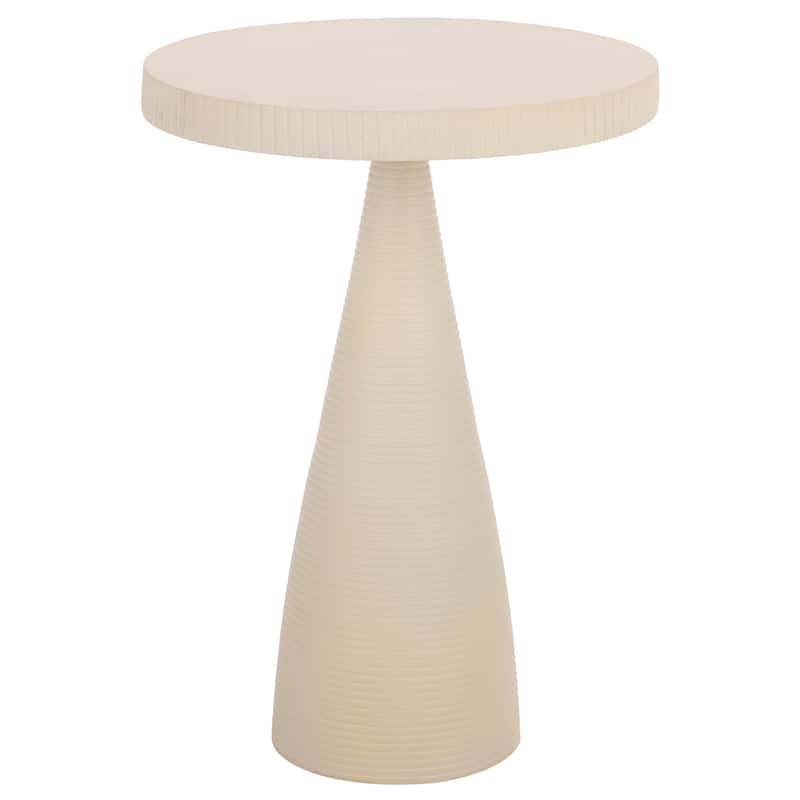 SAFAVIEH Mari Round Accent Table - 15 In. W x 15 In. D x 21 In. H - 15"W x 15"D x 21"H - Cream