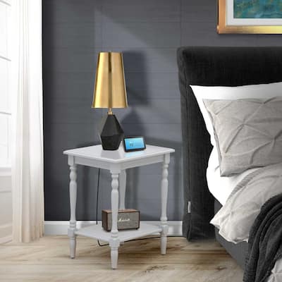Modern Nightstand - Gray Side Table with Shelf - Bedroom End Table - Small Space Furniture - Sturdy & Stylish