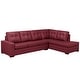 preview thumbnail 11 of 45, Liam Top Grain Leather Tufted Sectional Chaise Sofa Maroon Red - Right Facing