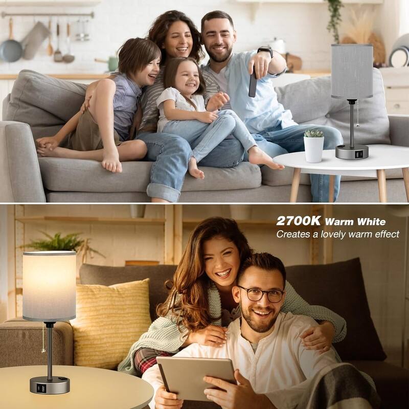 Small Bedside Table lamp for Bedroom - 3 Color Temperatures
