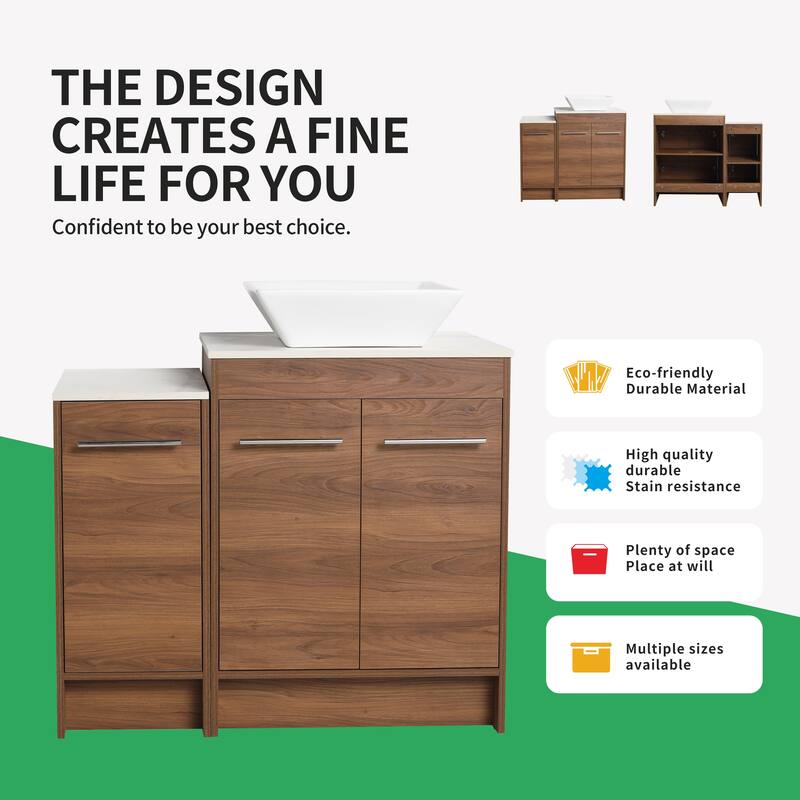 BNK 24/36/48/60 Inch Bathroom Vanity with Sink, Freestanding Bathroom Vanity with Soft Close Doors and Adjustable Shelf