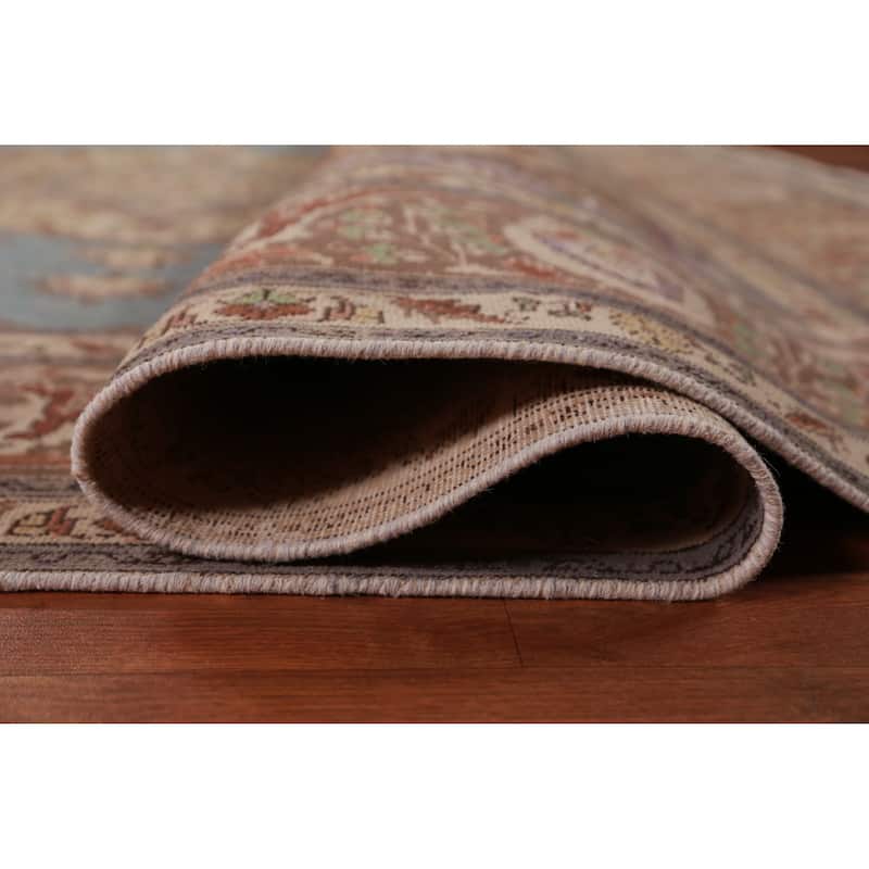 Blue Tabriz Persian Vintage Area Rug Handmade Wool Carpet - 9'6" x 12'8"