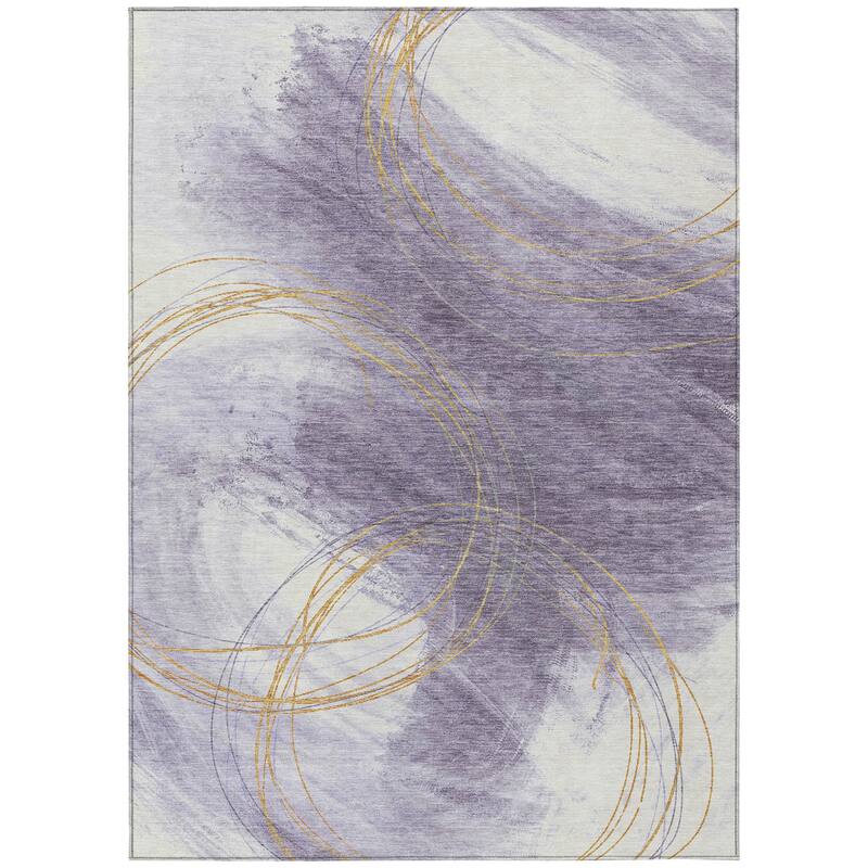 Machine Washable Indoor/ Outdoor Abstract Modern Chantille Rug