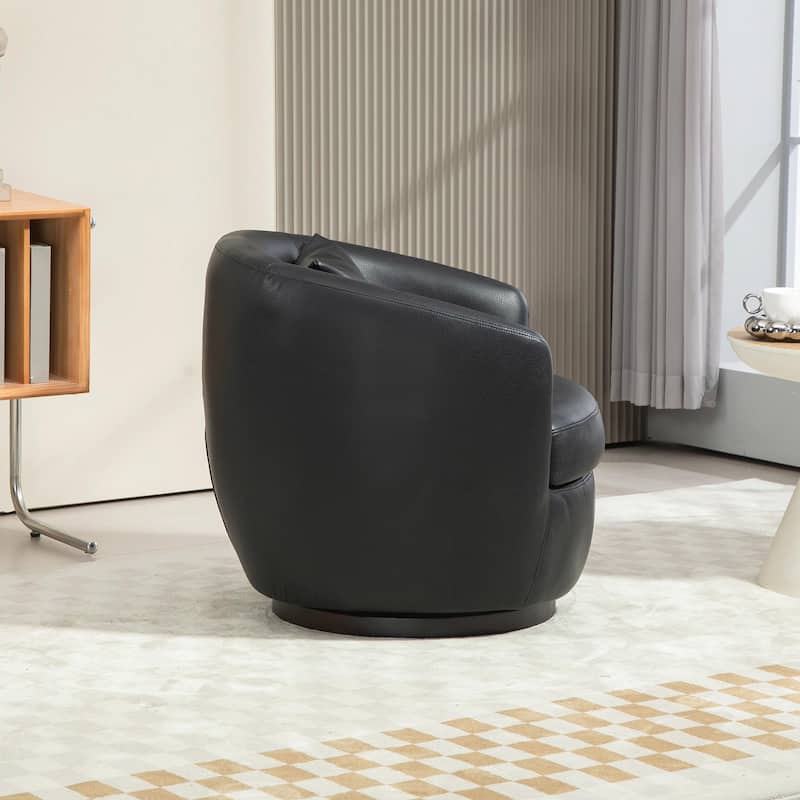 Modern Swivel Barrel Armchair with Storage