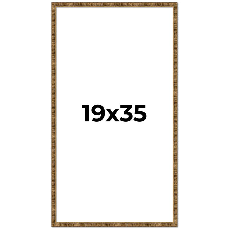 19x35 Frame Gold Solid Wood Picture Frame - Complete Modern Photo