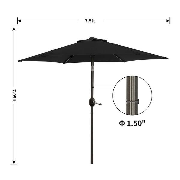 dimension image slide 1 of 8, Bonosuki 7.5ft Patio Umbrella Waterproof Sunshade Canopy