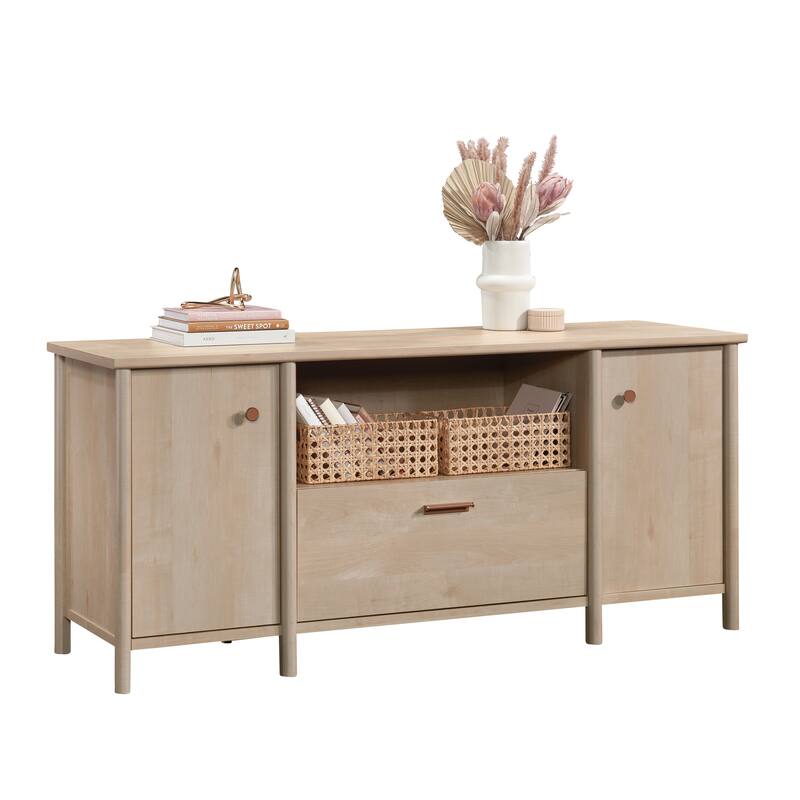Engineered Wood Scandinavian Storage Credenza with Multi-Room Storage, Brown - 66.73" W × 20.47" D × 29.88" H