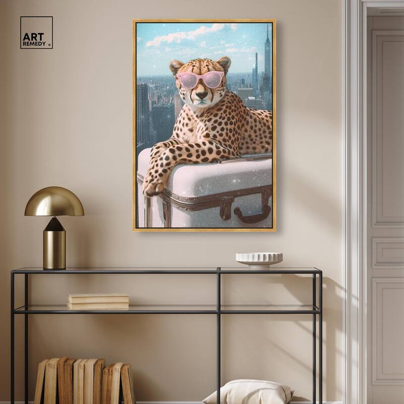 Cheetah Luggage NYC Canvas by Art Remedy