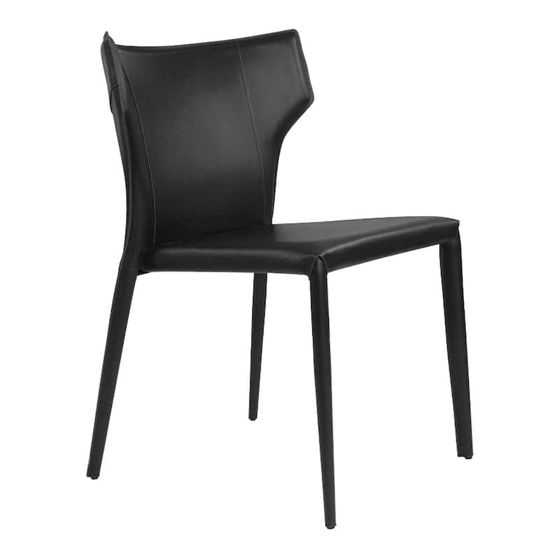 Adoro (Single) Mid-century Modern Wingback Leather Stackable Dining Chair
