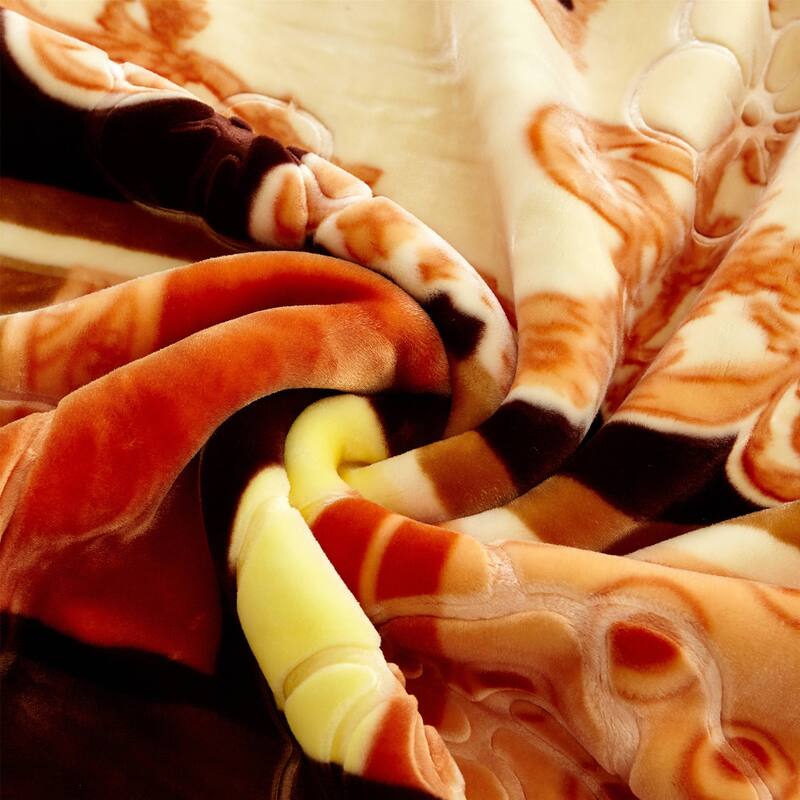 Korean-style 2-ply Printed Pattern Plush Mink Fleece Blanket