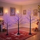 preview thumbnail 10 of 17, 4FT & 5FT & 6FT Birch Christmas Tree Set, LED Lighted, Pack of 3 6 Foot/4 Foot/5 Foot - Purple