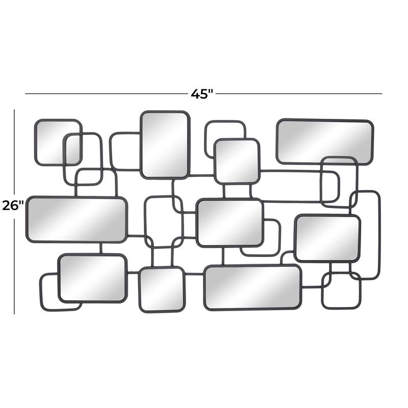 CosmoLiving by Cosmopolitan Artistic Black Metal Geometric Wall Mirror