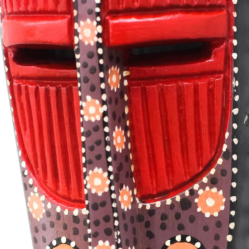 Novica Handmade Ga Dots African Wood Mask
