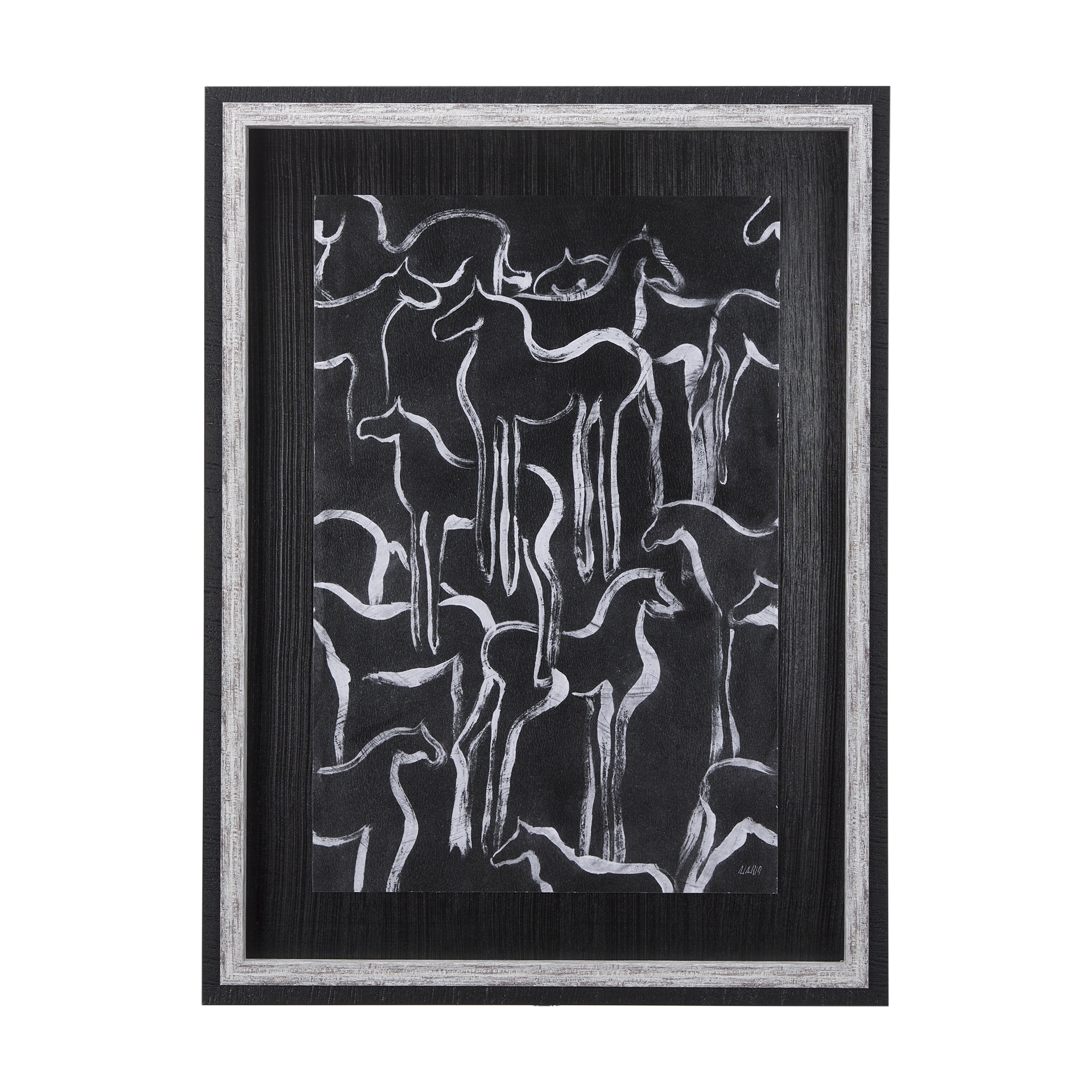 Horse Herd II by Mercana Studio a Hand Embellished Textured Framed Art Print