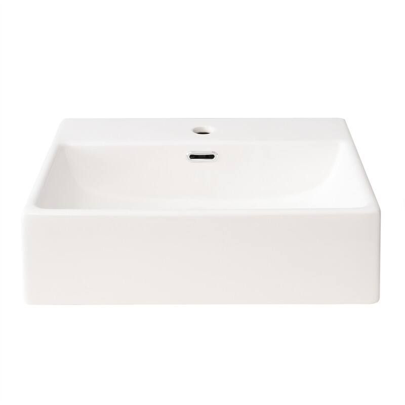 20'' Bathroom Vanity with Ceramic Sink Top, Modern Bathroom Storage Cabinet with 1 Drawer and 1 Soft Close Door