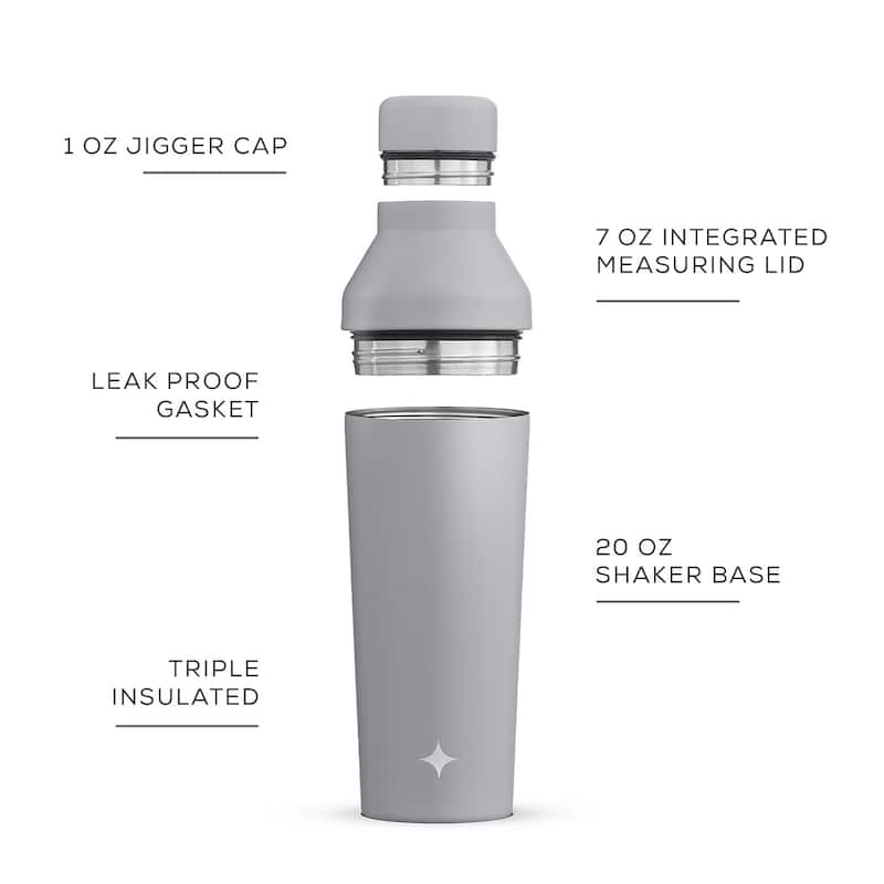 JoyJolt Vacuum Insulated Stainless Steel Cocktail Protein Shaker - 20 oz